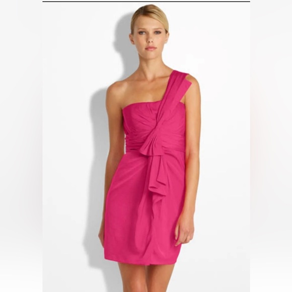 BCBGMaxAzria Dresses & Skirts - BCBG Max Azria Palais One Shoulder Dress - Begonia /Pink - Size 4